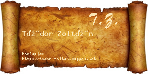 Tódor Zoltán névjegykártya