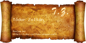 Tódor Zoltán névjegykártya